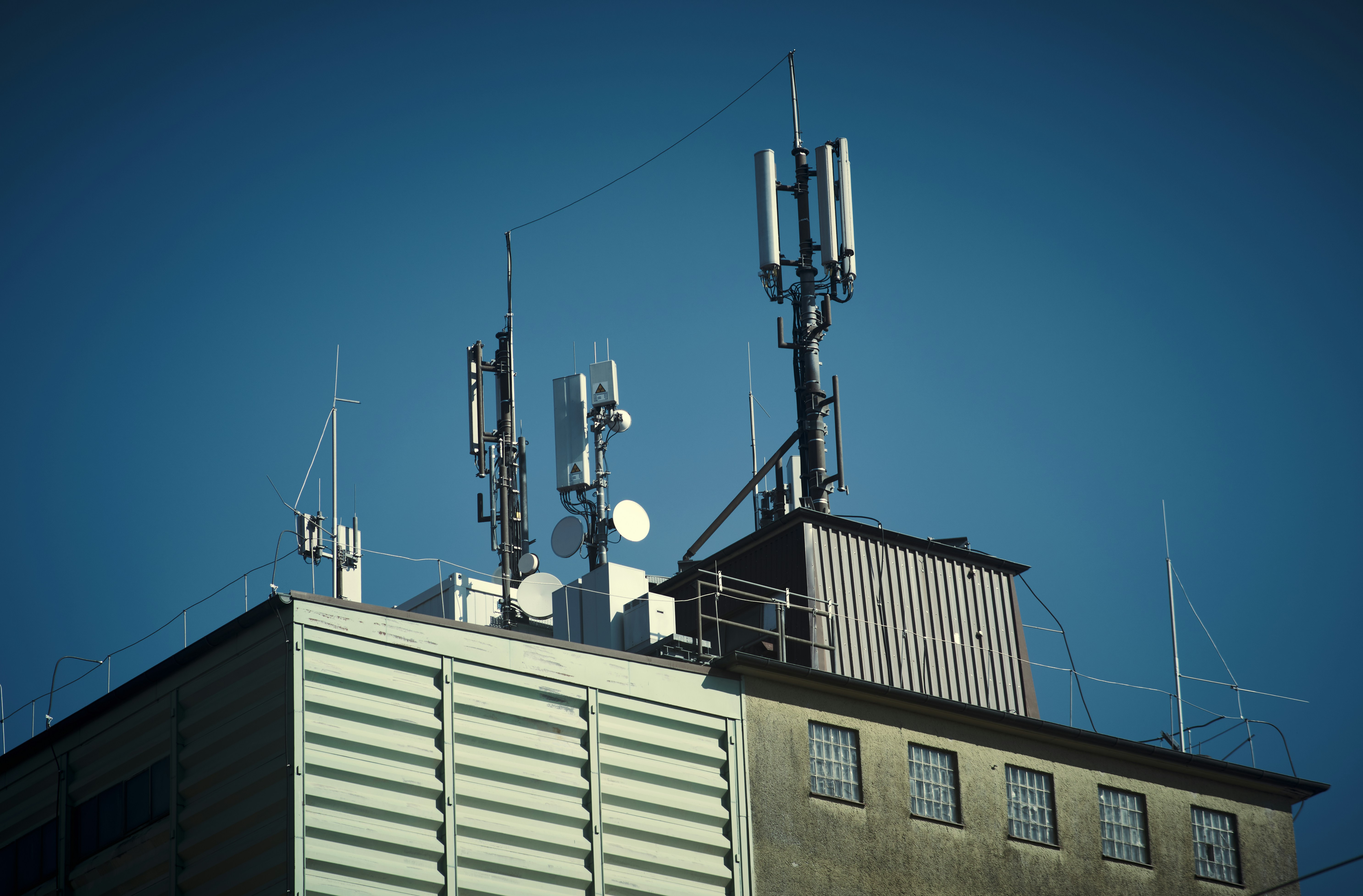 Telecommunications equipment installed at an urban rooftop site